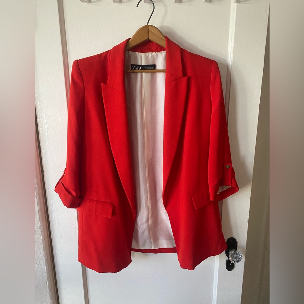 Zara Cherry Red Blazer | Size L